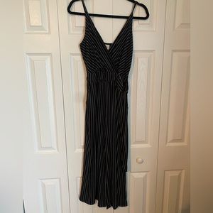 Black with white stripe jumpsuit